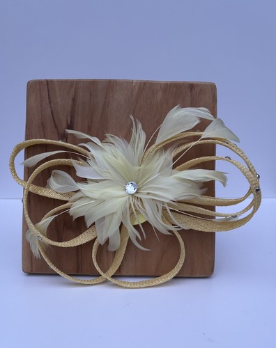 Fascinator wedding yellow - fascinator,