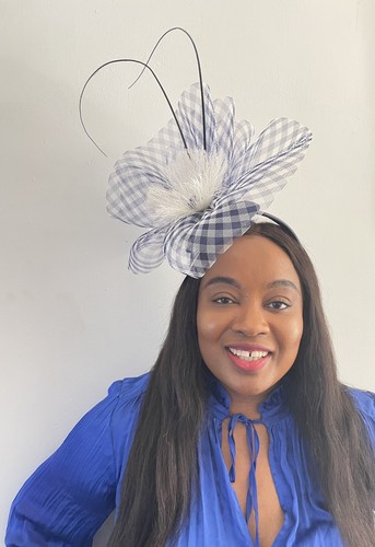 New navy and - , fascinator