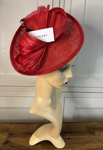 Maddox red sinamay fascinator - red,